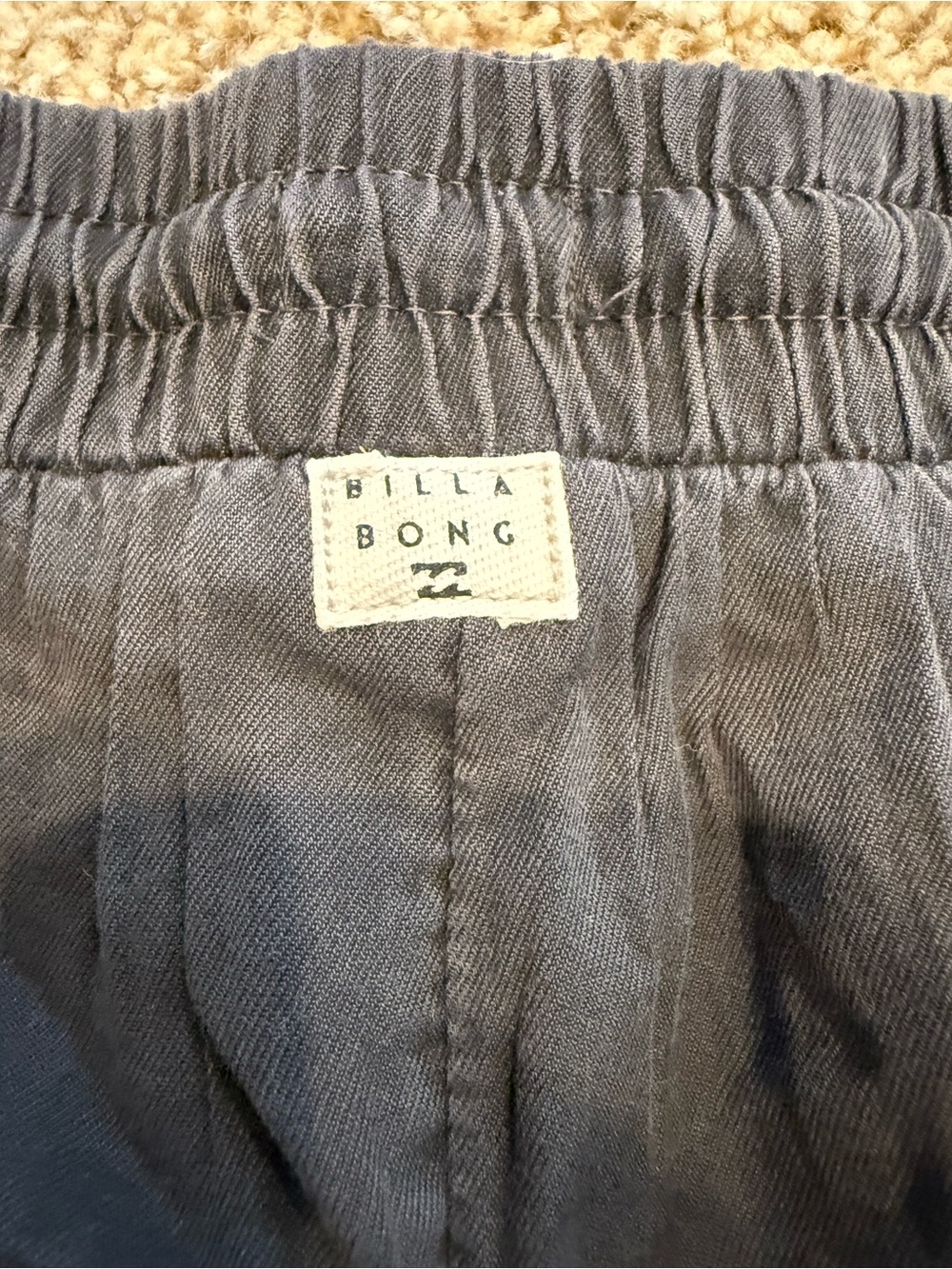 Billabong Women's Black Athletic Drawstring Shorts with White Tie - Picture 7 of 9